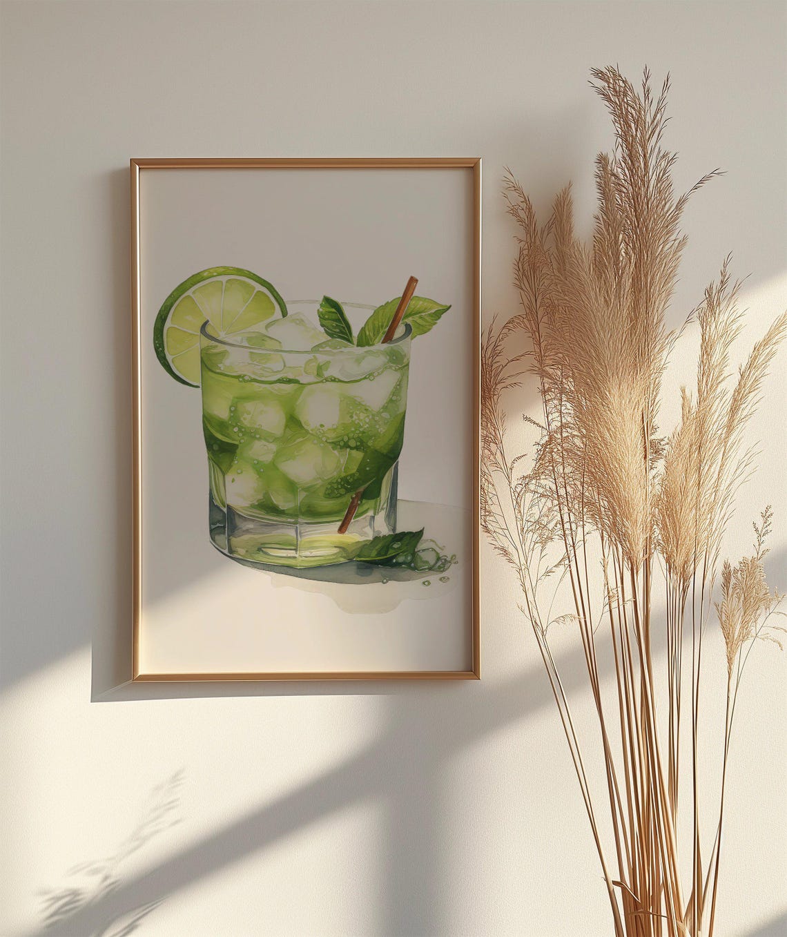 Mint Lime Mojito With Cinnamon Stick Watercolor Drink Poster - Image 2
