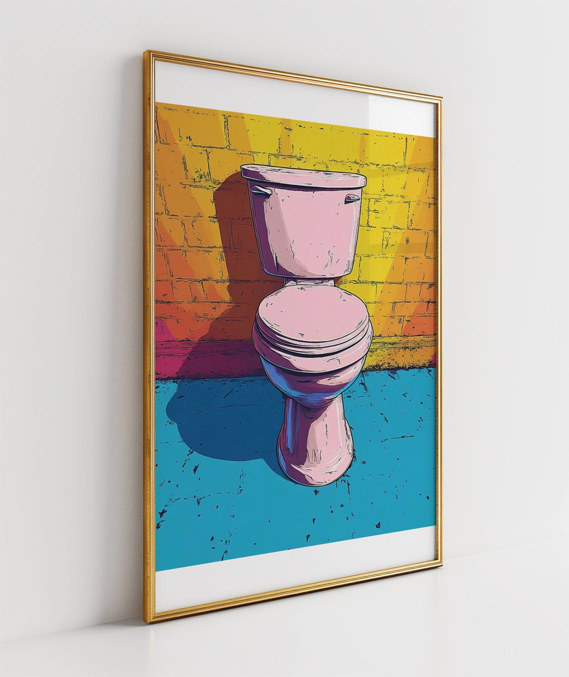 Pop Art Pink Toilet Quirky Fun Colorful Bathroom Decor Poster - Image 3