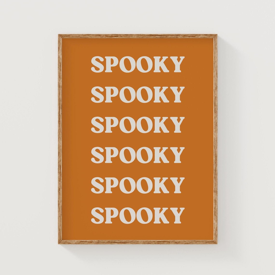 Spooky Repeated Typography Burnt Orange Halloween Party Poster