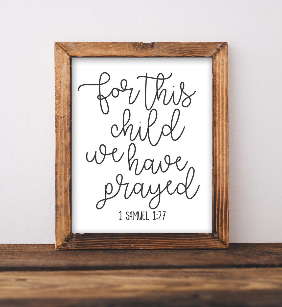 For This Child We Have Prayed Scripture Nursery Quote Poster