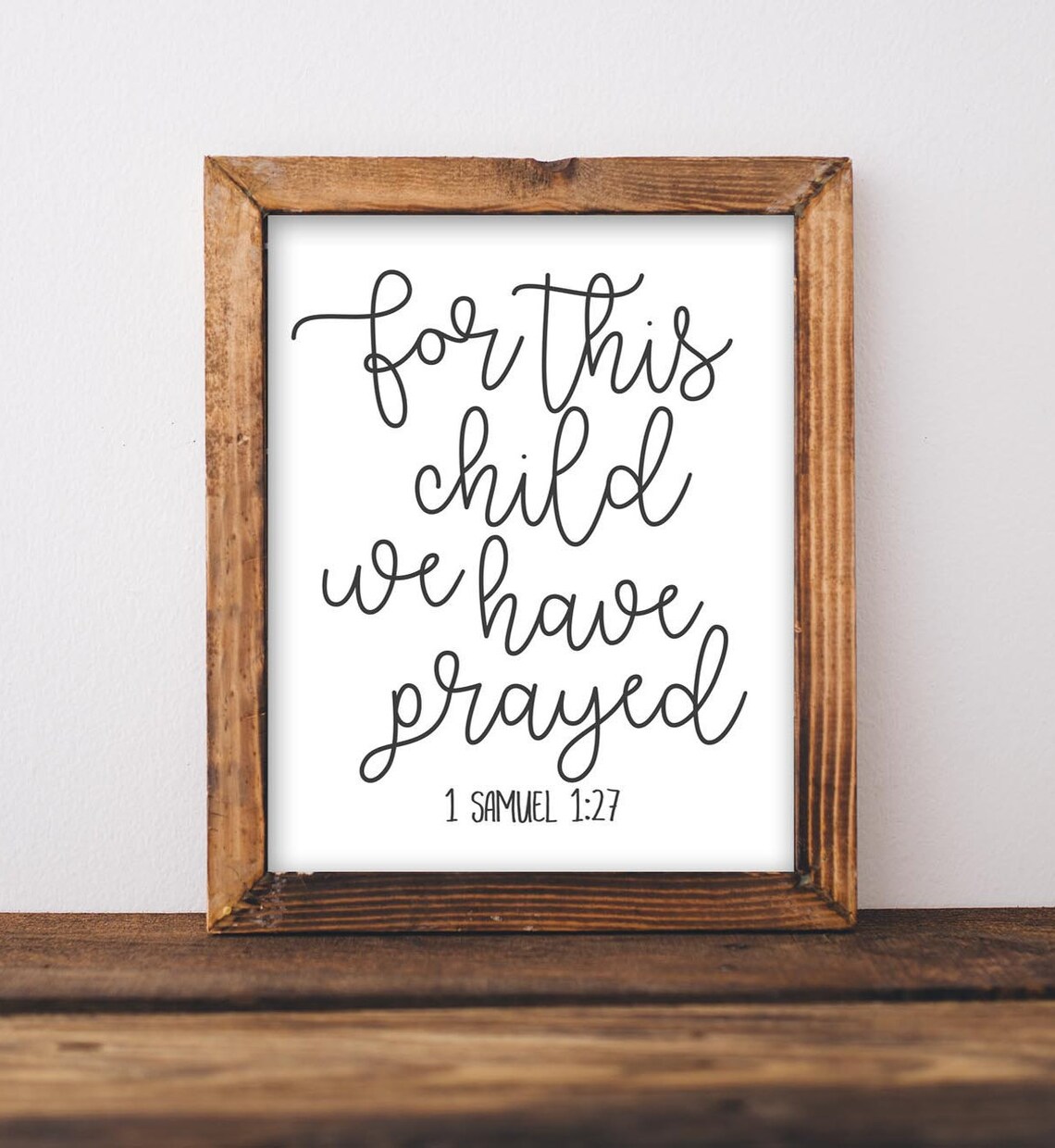 Wall Art Bible Scripture Decor Baby Girl Boy Nursery For This Child We Have Prayed Verse Sign