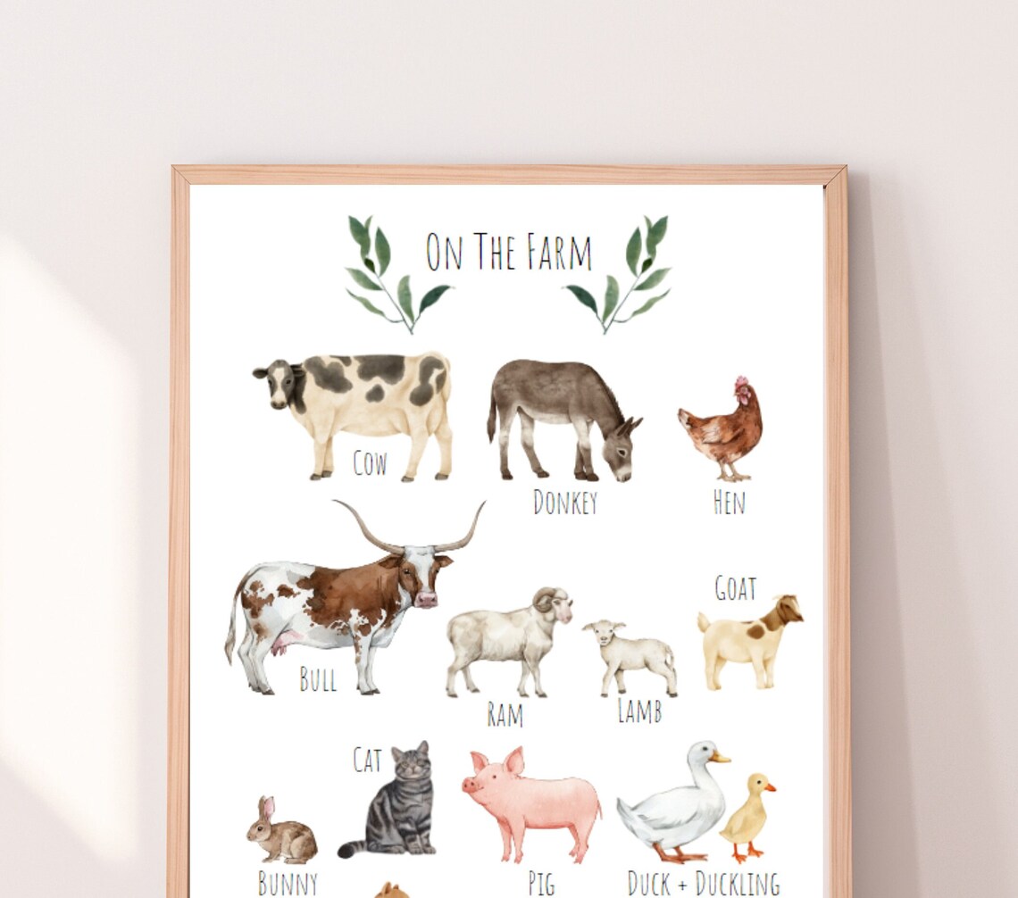 Farm Animals Poster, Beautiful Farmyard Animal Selection - Image 2