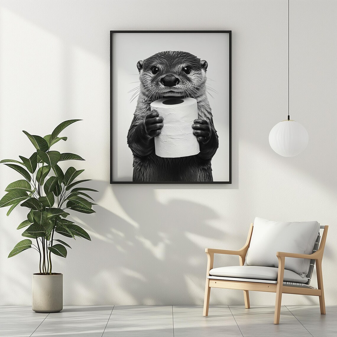 Otter Toilet Humor Bathroom Wall Art Poster Print - Image 3