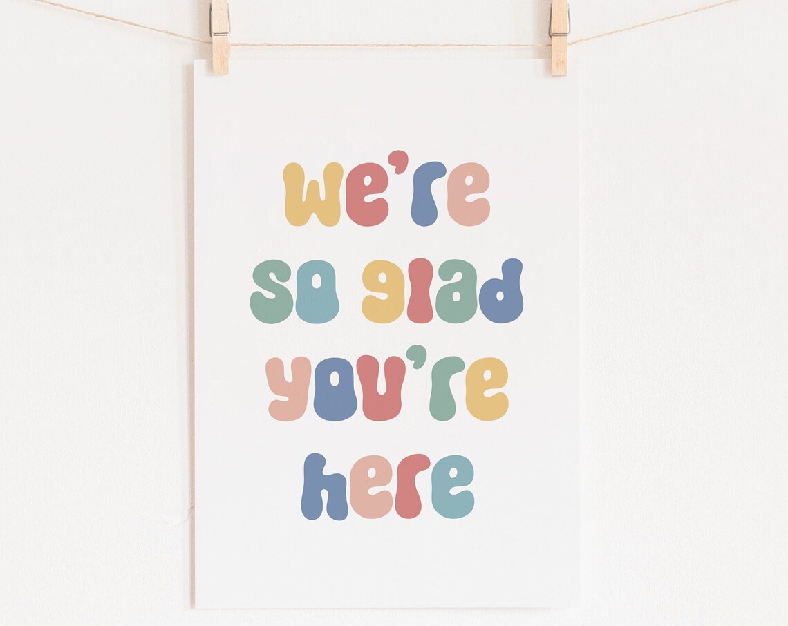 We're So Glad You're Here Retro Classroom Art Print - Image 2