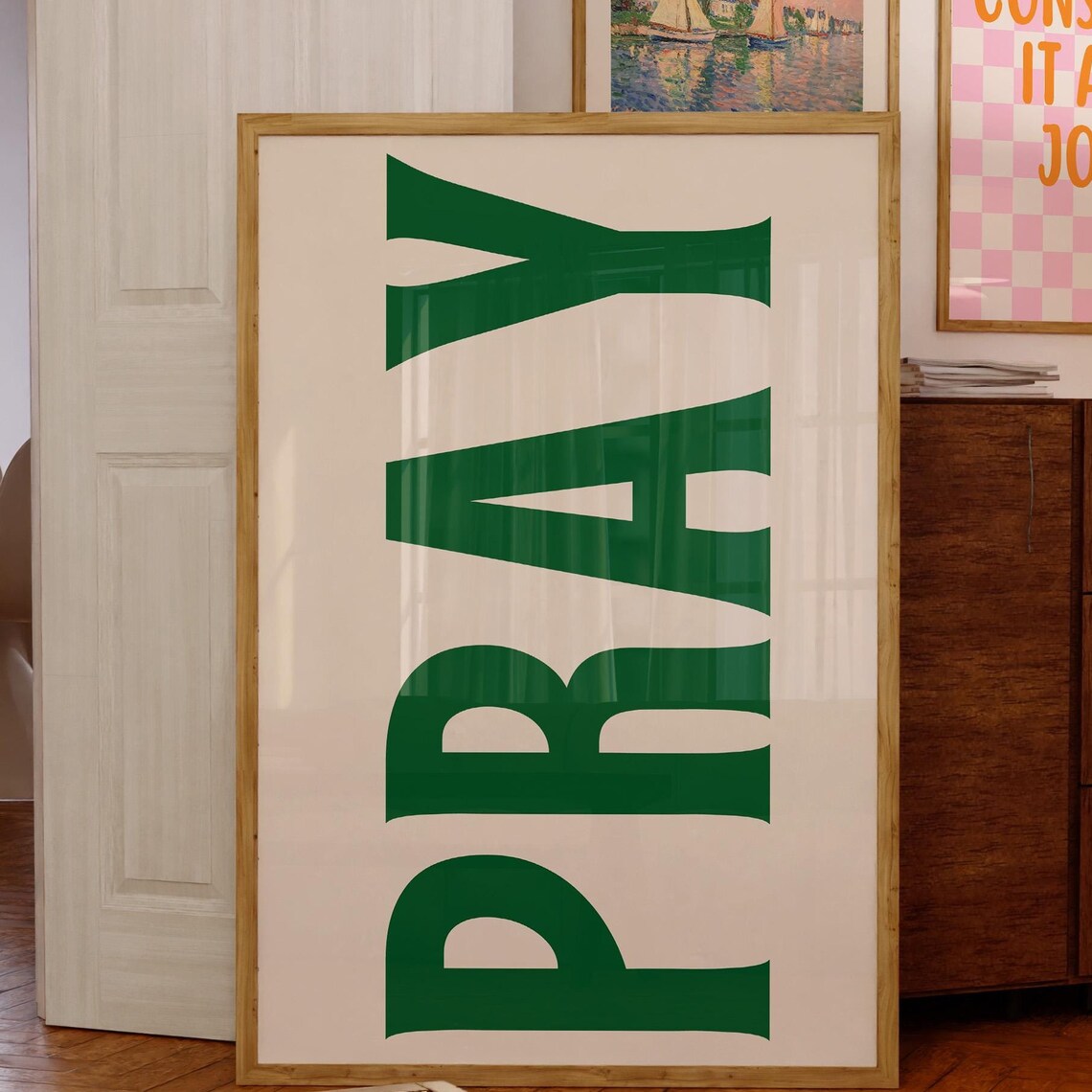 Jesus Typography Art Print, Retro Christian Decor