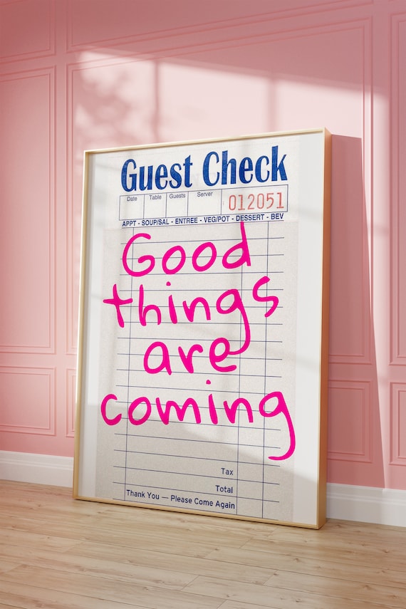 Custom Guest Check Retro Bar Cart Art Print