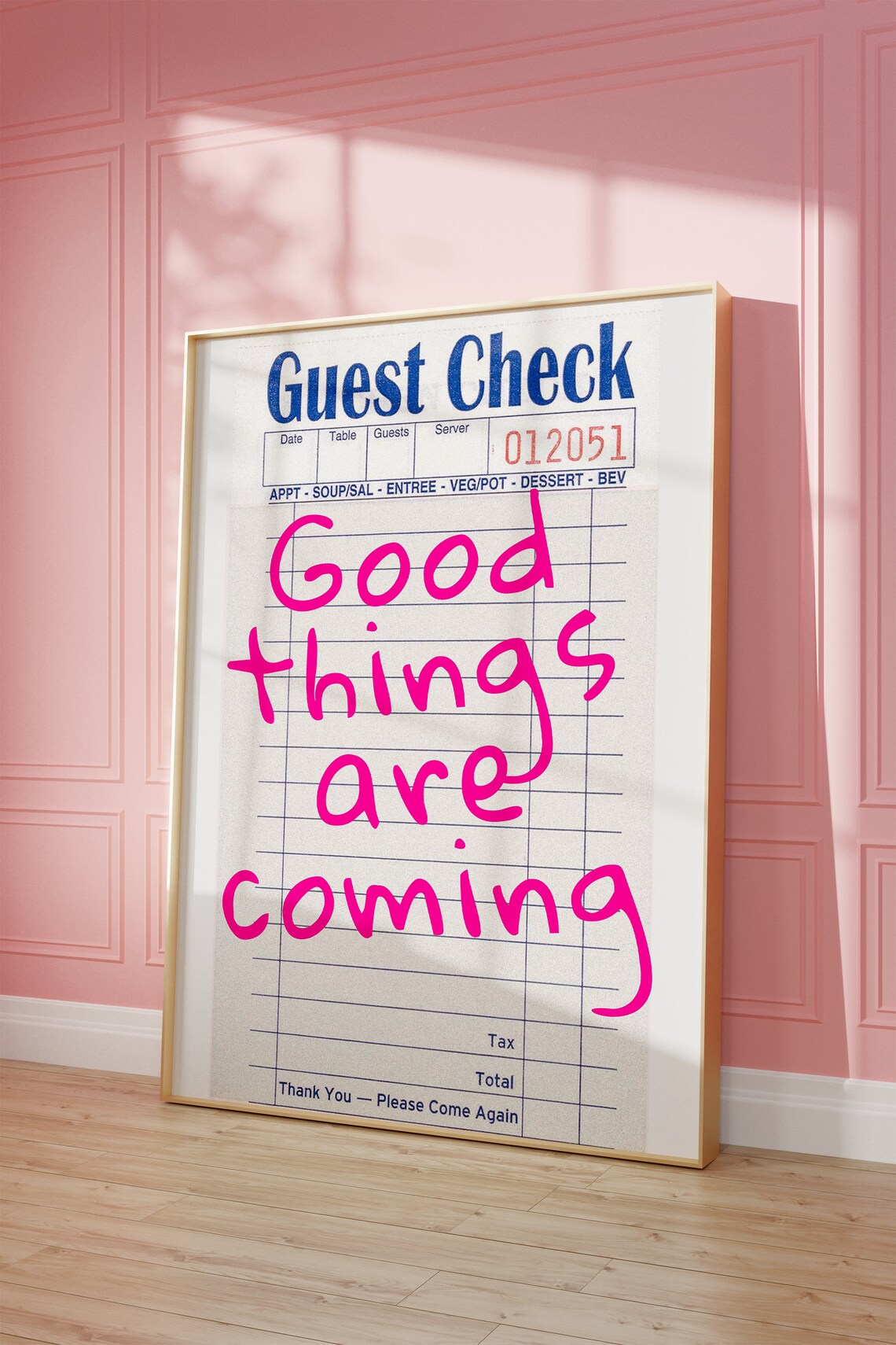 Custom Guest Check Retro Bar Cart Art Print