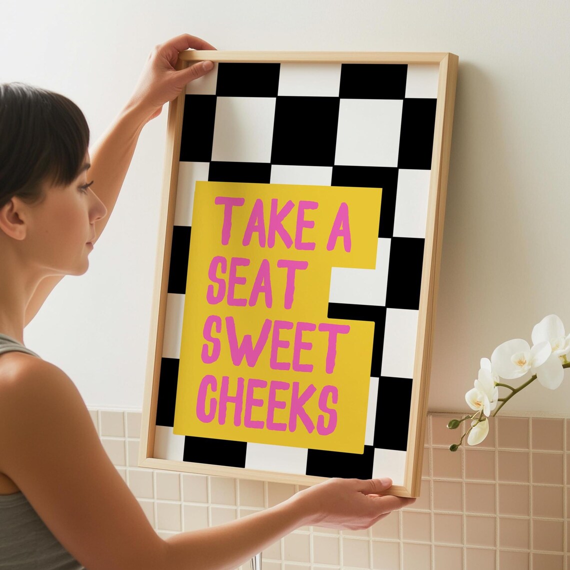 Take A Seat, Sweet Cheeks Bathroom Wall Art