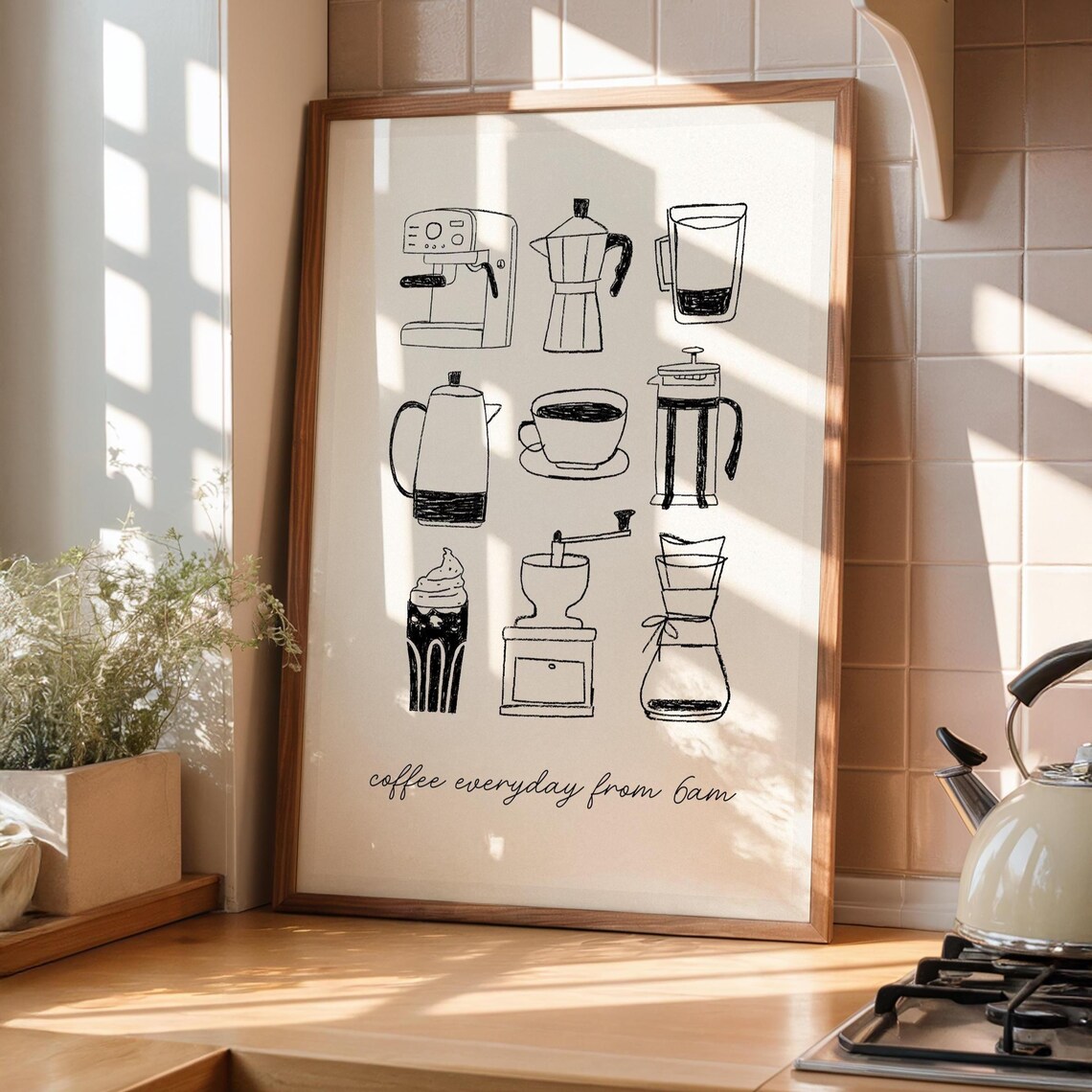 Coffee Kitchen Art Print, Coffee Kitchen Decor