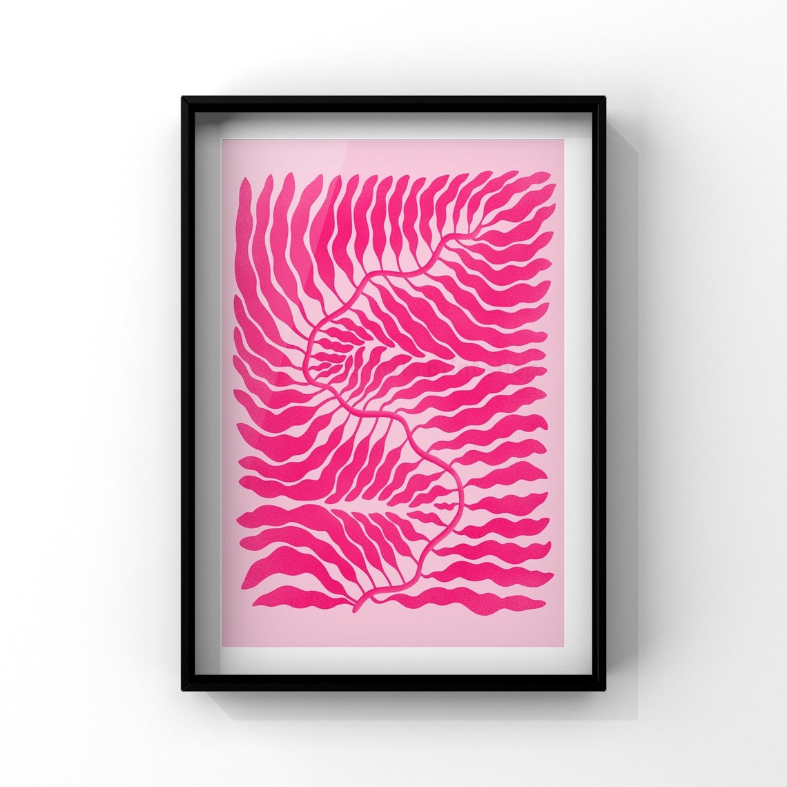 Pink Organic Abstract Botanical Pattern Modern Wall Decor Poster - Image 3