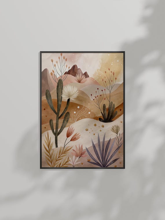 Desert Blossoms Wall Art Modern Boho Nature Decor
