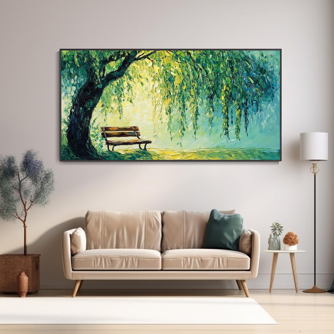 Spring Nature Landscape Art Print, Modern Abstract Tree - Image 4
