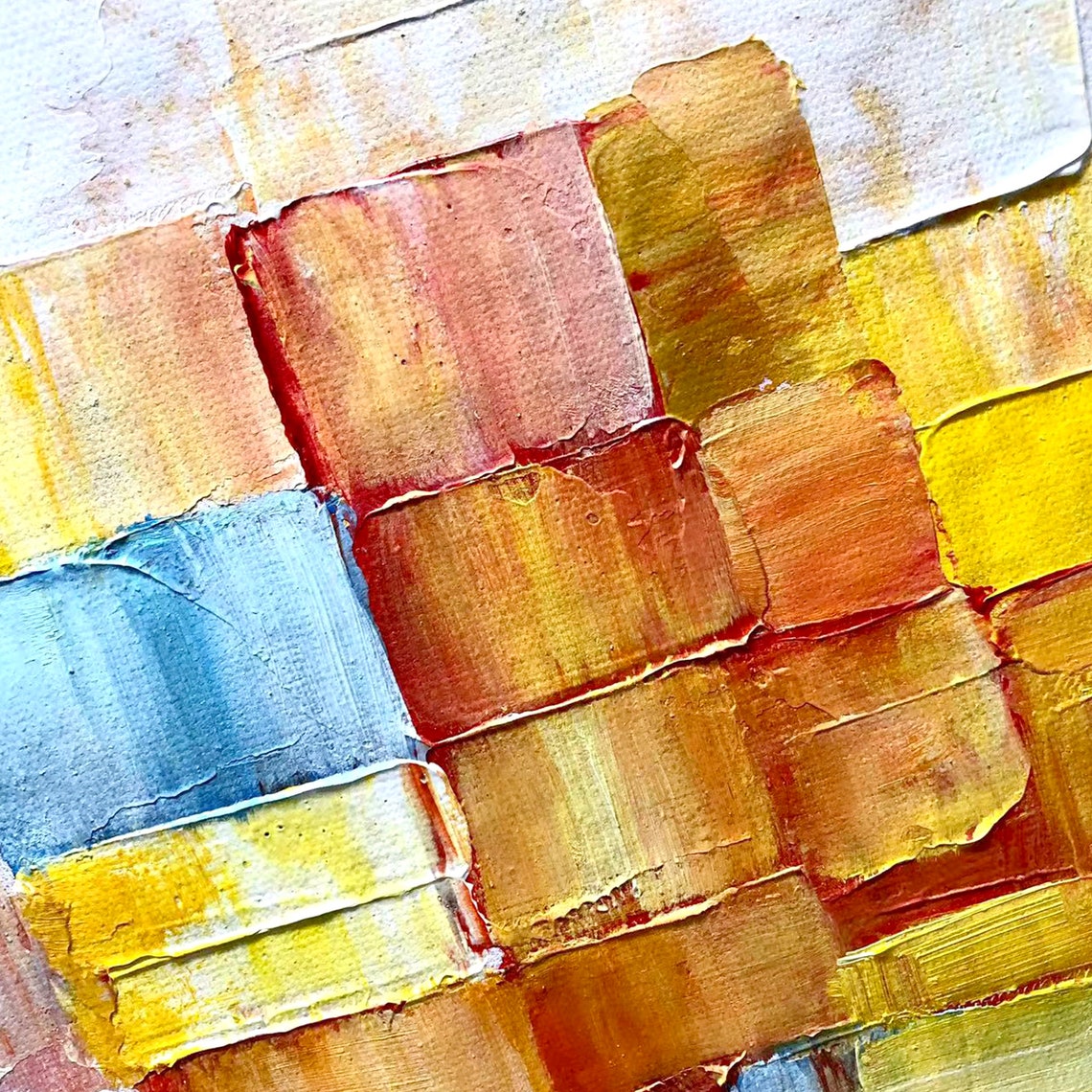 Soft Pastel Geometric Blocks Abstract Mosaic Colorful Poster - Image 2