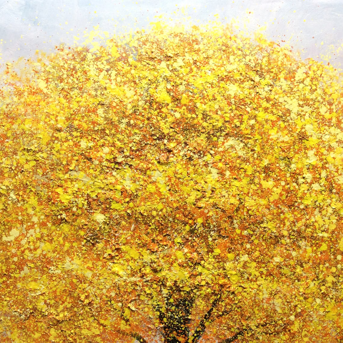 Blooming Tower Tree Oil Painting, Boho Tree Artwork - Image 2