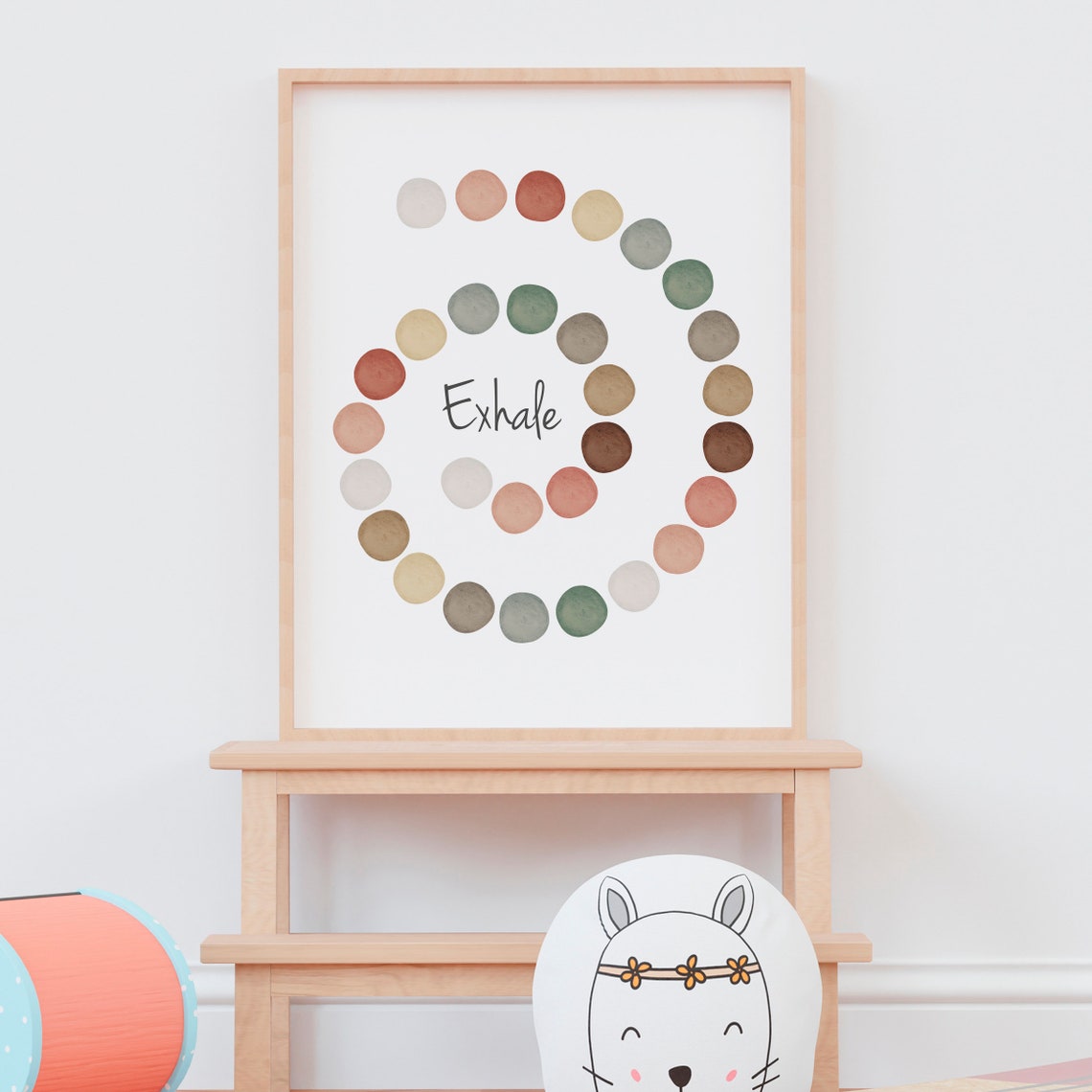 Inhale Exhale Breathing Spiral Watercolor Dots Therapy Office Poster - Image 6