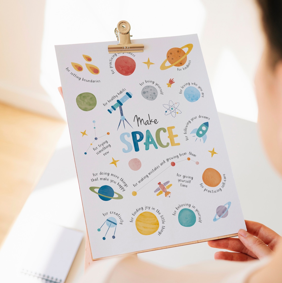 Make Space Positive Affirmations Office Art Print - Image 5