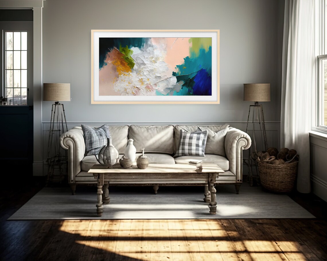 Abstract Modern Oil Painting Art Print, Neutral Tones - Image 3