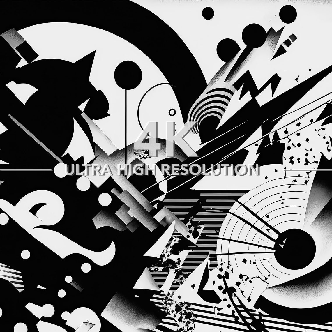 Black White Dynamic Circles Abstract Energy Frame TV Art Modern Poster - Image 3