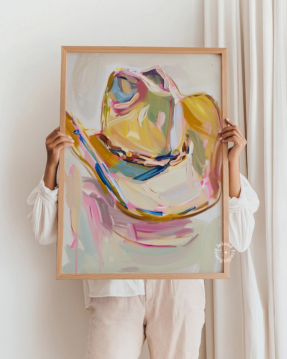 Cowgirl Hat Painting Western Art Print