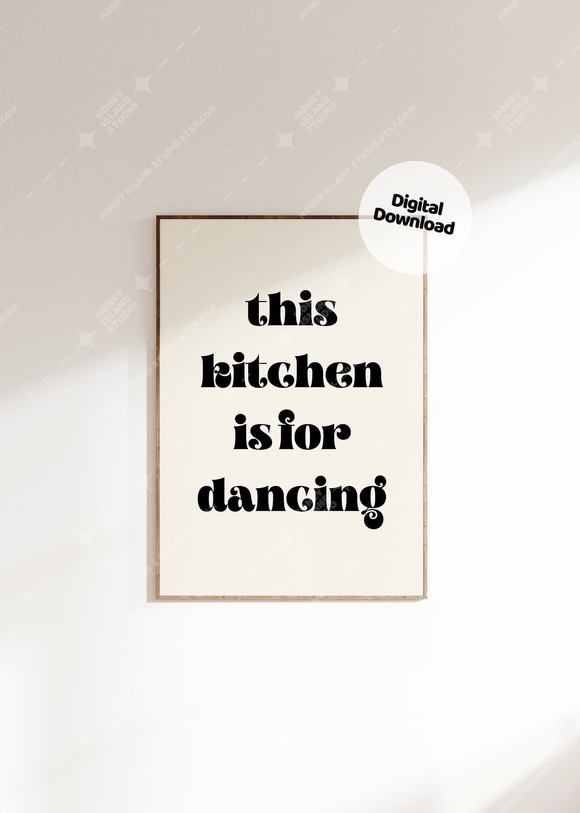 This Kitchen Is For Dancing Retro Typography Kitchen Quote Poster