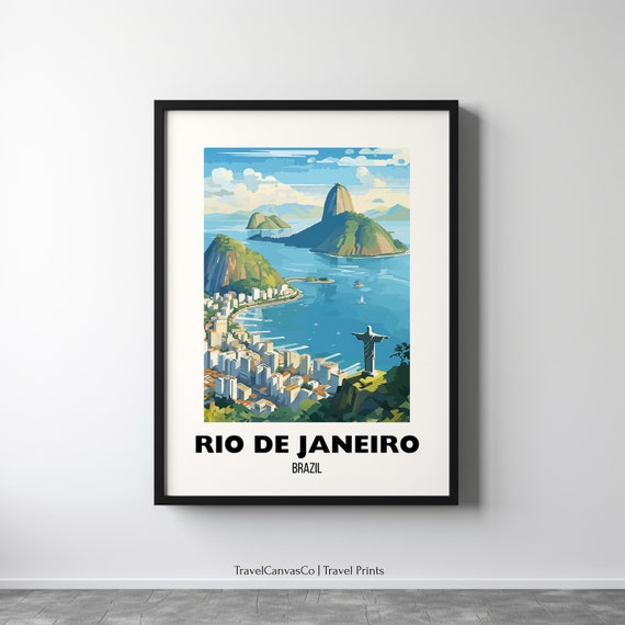 Rio De Janeiro Travel Poster, City Travel Art Print