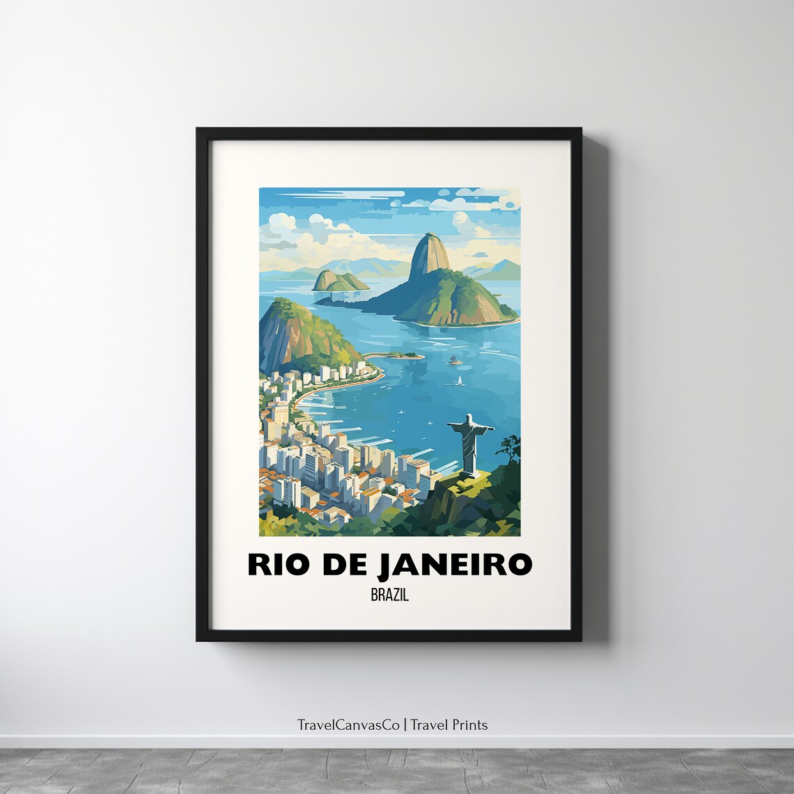 Rio De Janeiro Travel Poster, City Travel Art Print