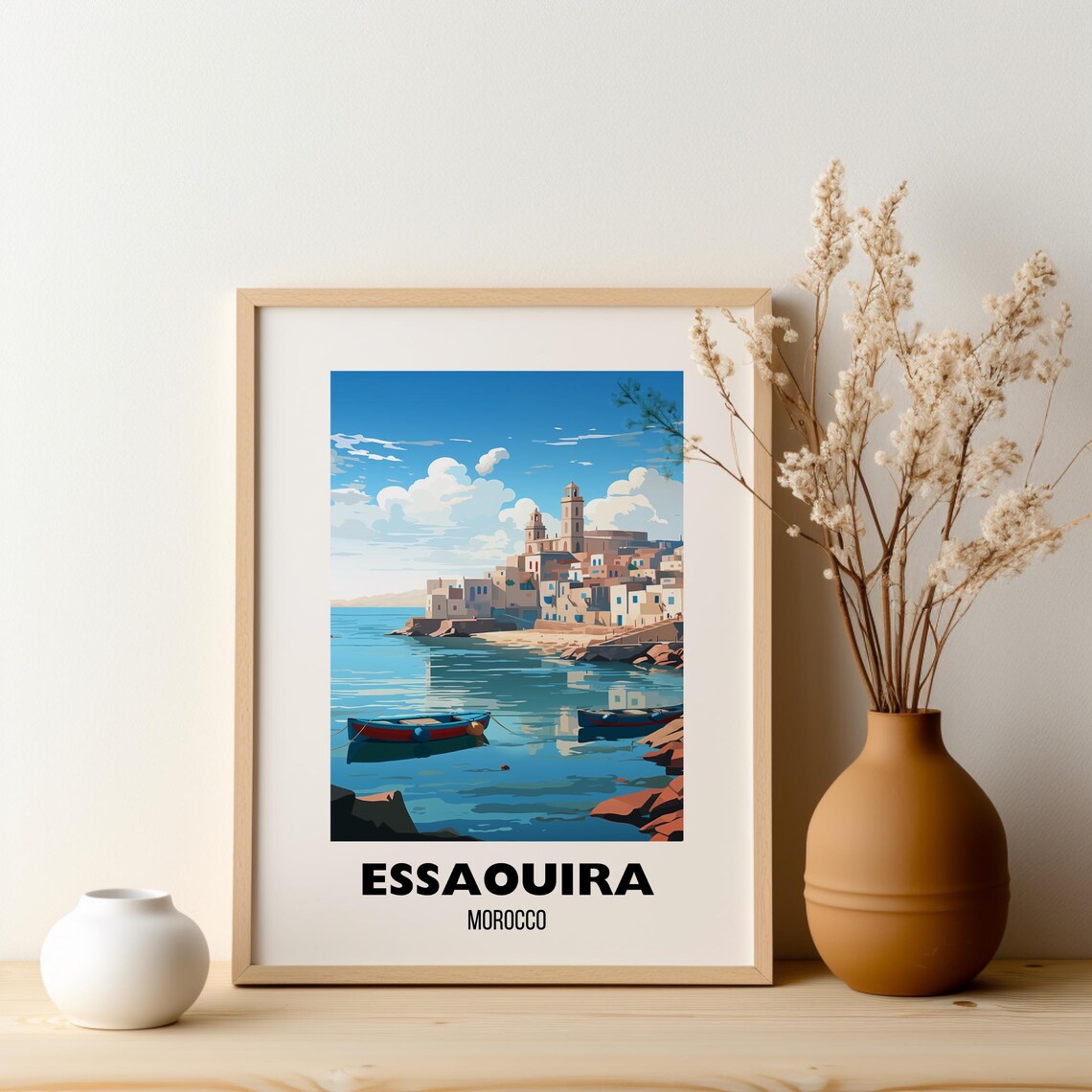 Essaouira Morocco Seaside Town Fishing Boats Harbor Travel Poster - Image 2