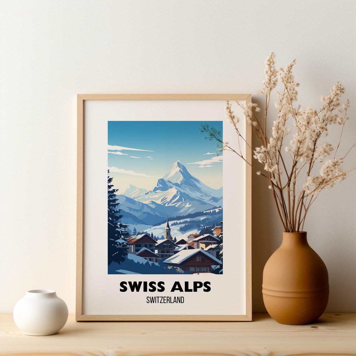 Swiss Alps Travel Print Wall Art Swiss Alps Poster Swiss Alps Switzerland Gift Switzerland Poster Home Decor Swiss Alps - Image 2