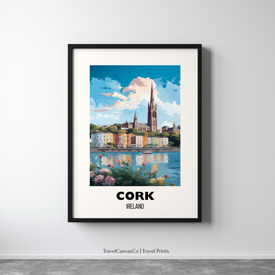Cork Ireland Travel Poster, City Poster Decor