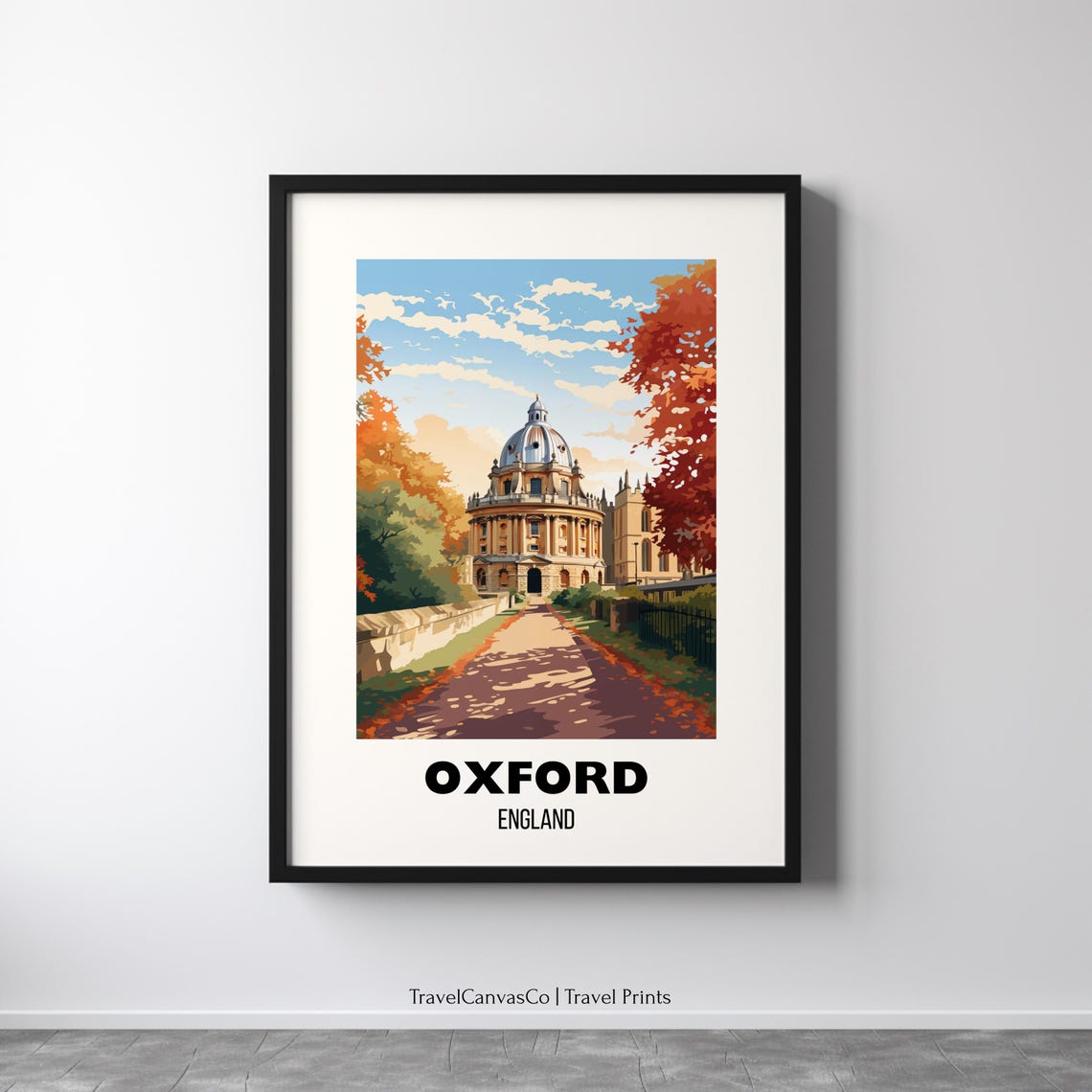 Oxford Travel Poster Wall Art Oxford England Print United Kingdom Travel Poster Oxford Home Decor Gift Oxford Artwork