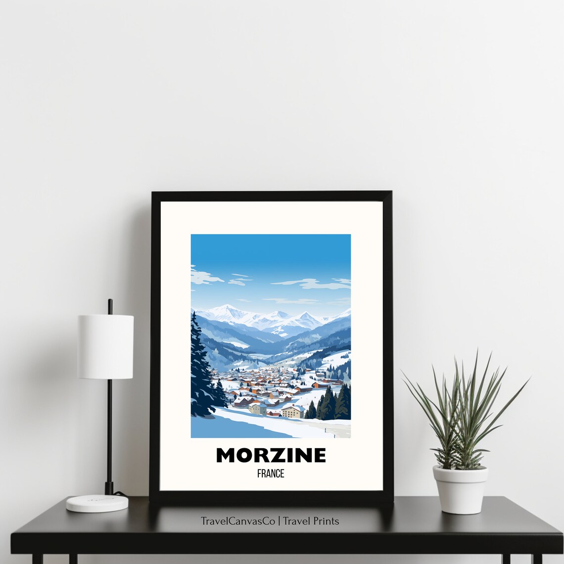 Morzine France Snowy Alpine Village Ski Resort Travel Poster - Image 3