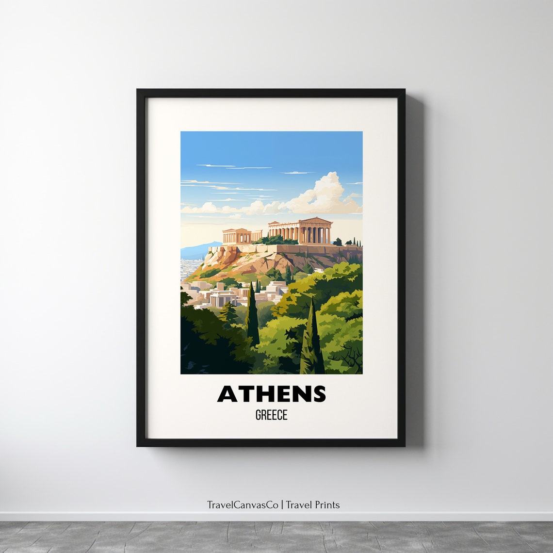 Athens Greece Acropolis Parthenon Hill Ancient Ruins Travel Poster