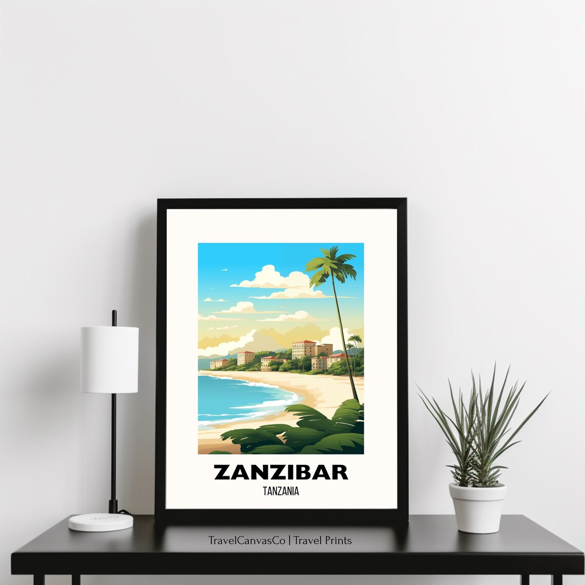 Zanzibar Tanzania Beach Palm Trees Coast Vintage Travel Poster - Image 3