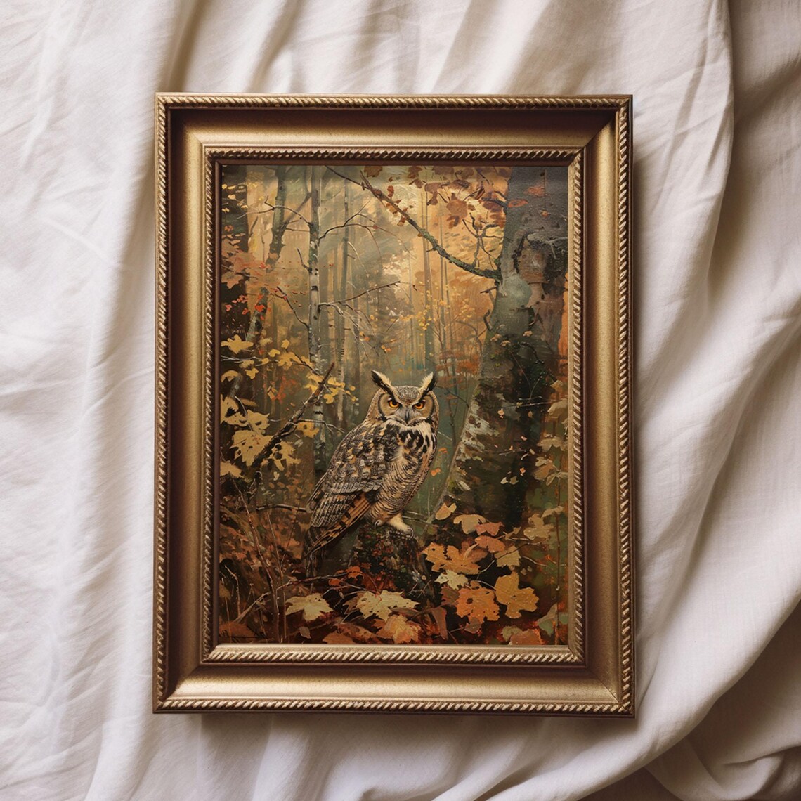 Owl In Autumn Forest - Vintage Style - Image 2