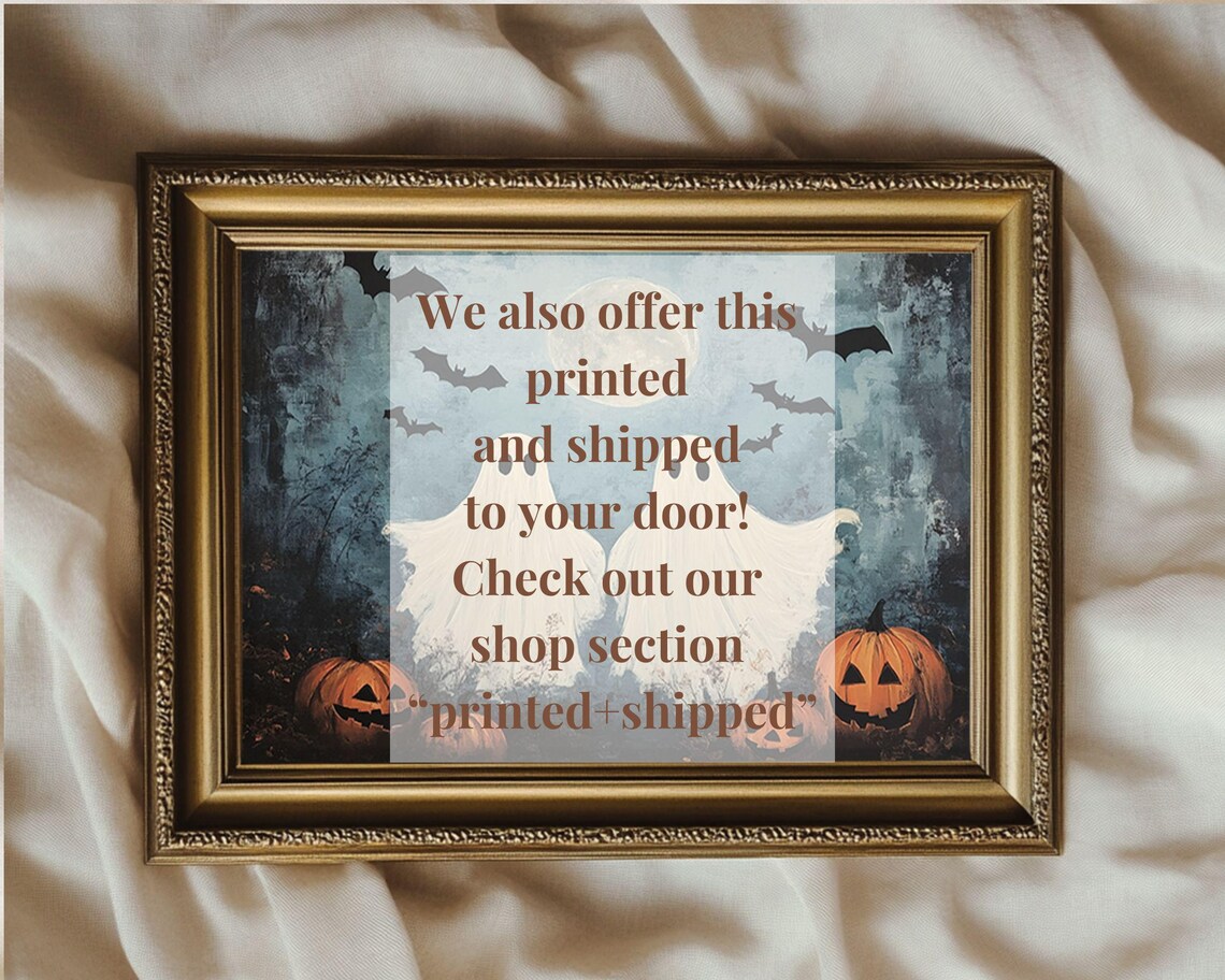 Old Fashioned Spooky Ghosts Painting, Vintage Style Art Print - Image 2