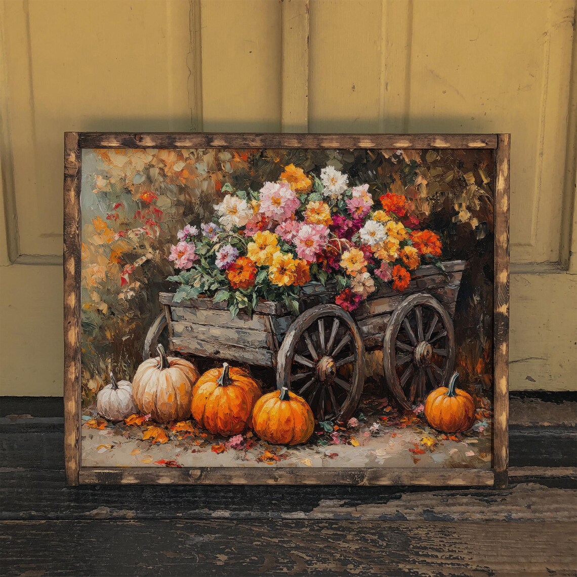 Flowers And Pumpkins, Farmhouse Cottagecore Vintage Style - Image 3