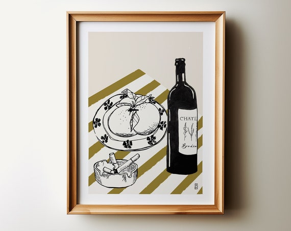 Aprs Lunch Line Art Print, Pascale Berkowitz Kitchen