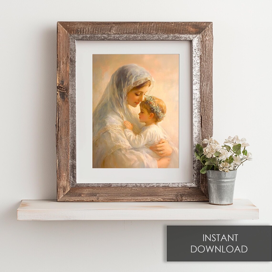 Madonna And Child Virgin Mary Tender Vintage Religious Mother Poster - Image 6