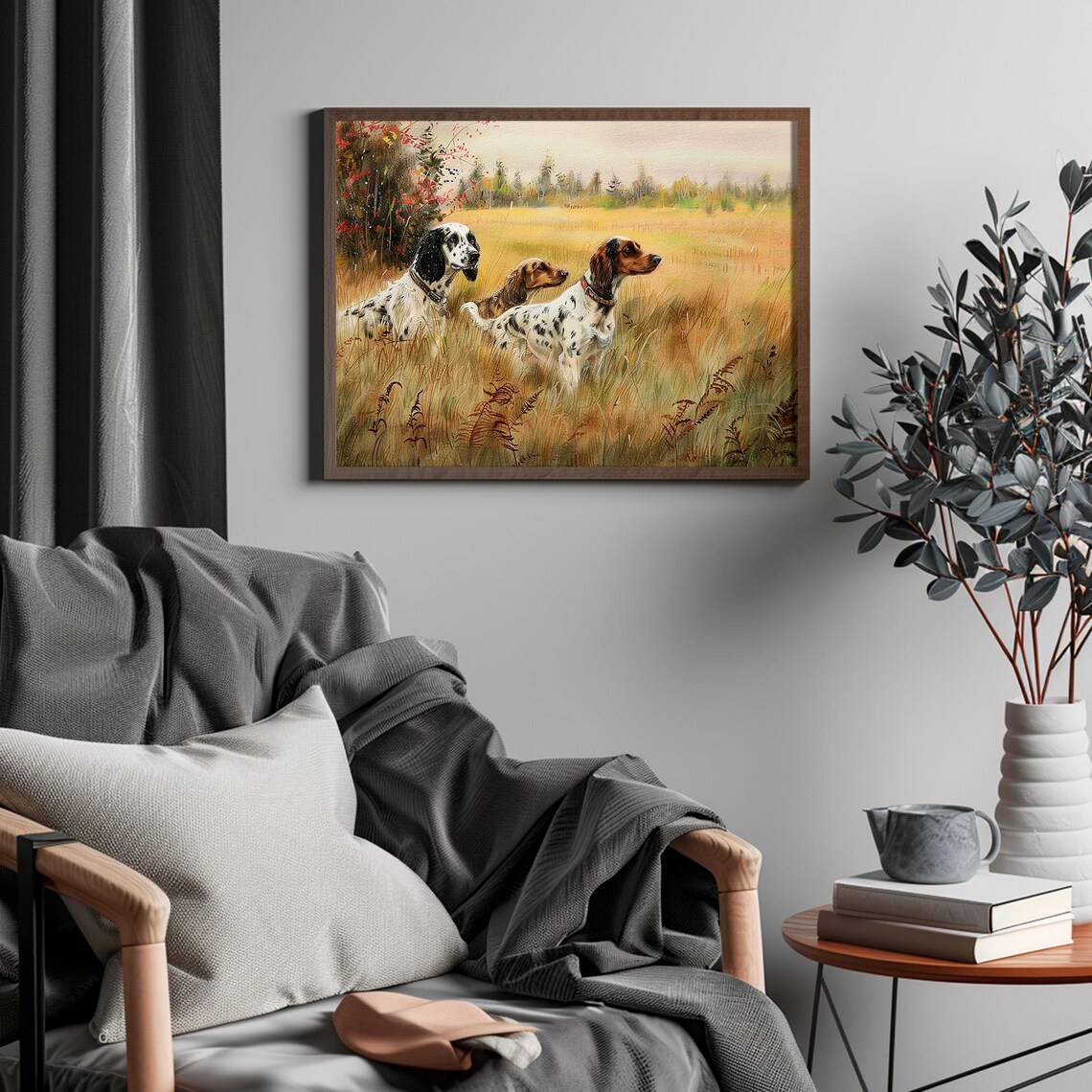 Three English Setters in a Golden Autumn Field Hunting Dogs Poster - Image 4
