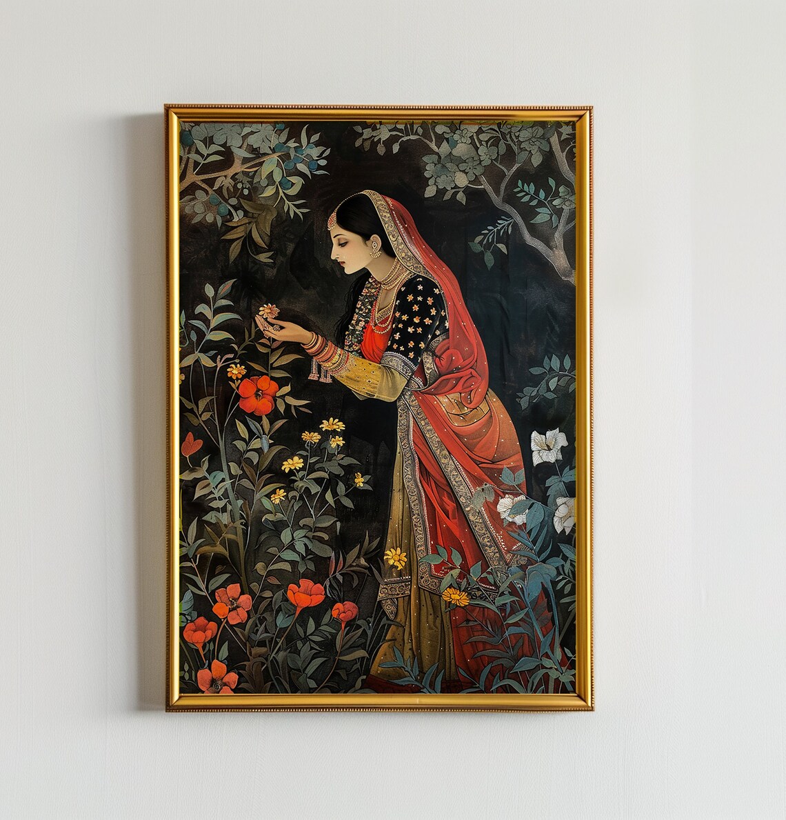Raat Ki Rani Mughal-Inspired Indian Woman Art Print