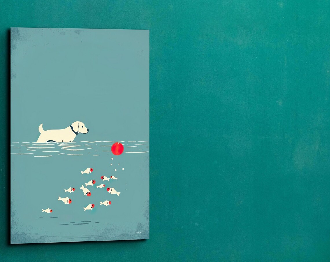 Golden Retriever Minimalist Dog Art Print