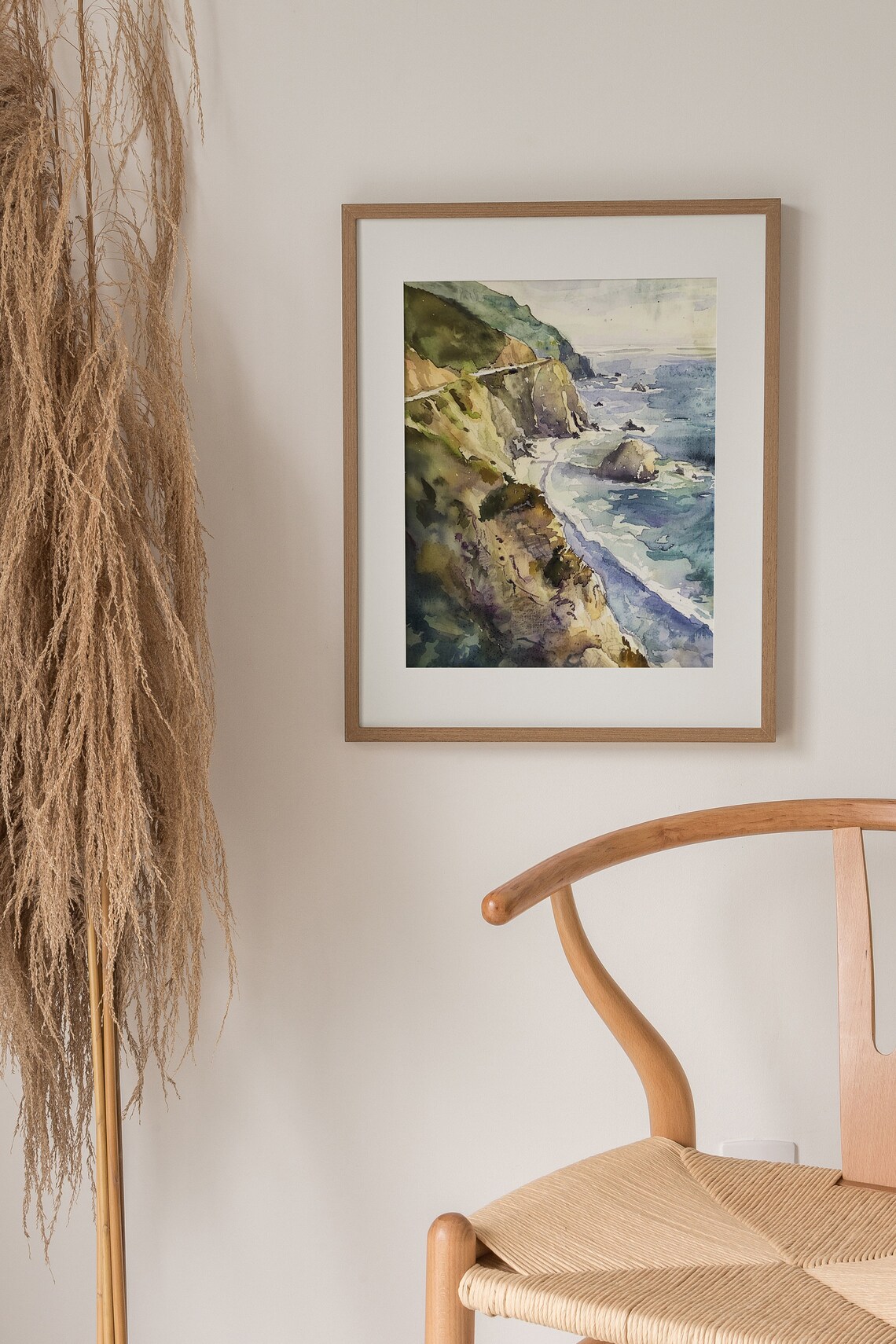 Big Sur California Coast Watercolor Travel Poster - Image 4