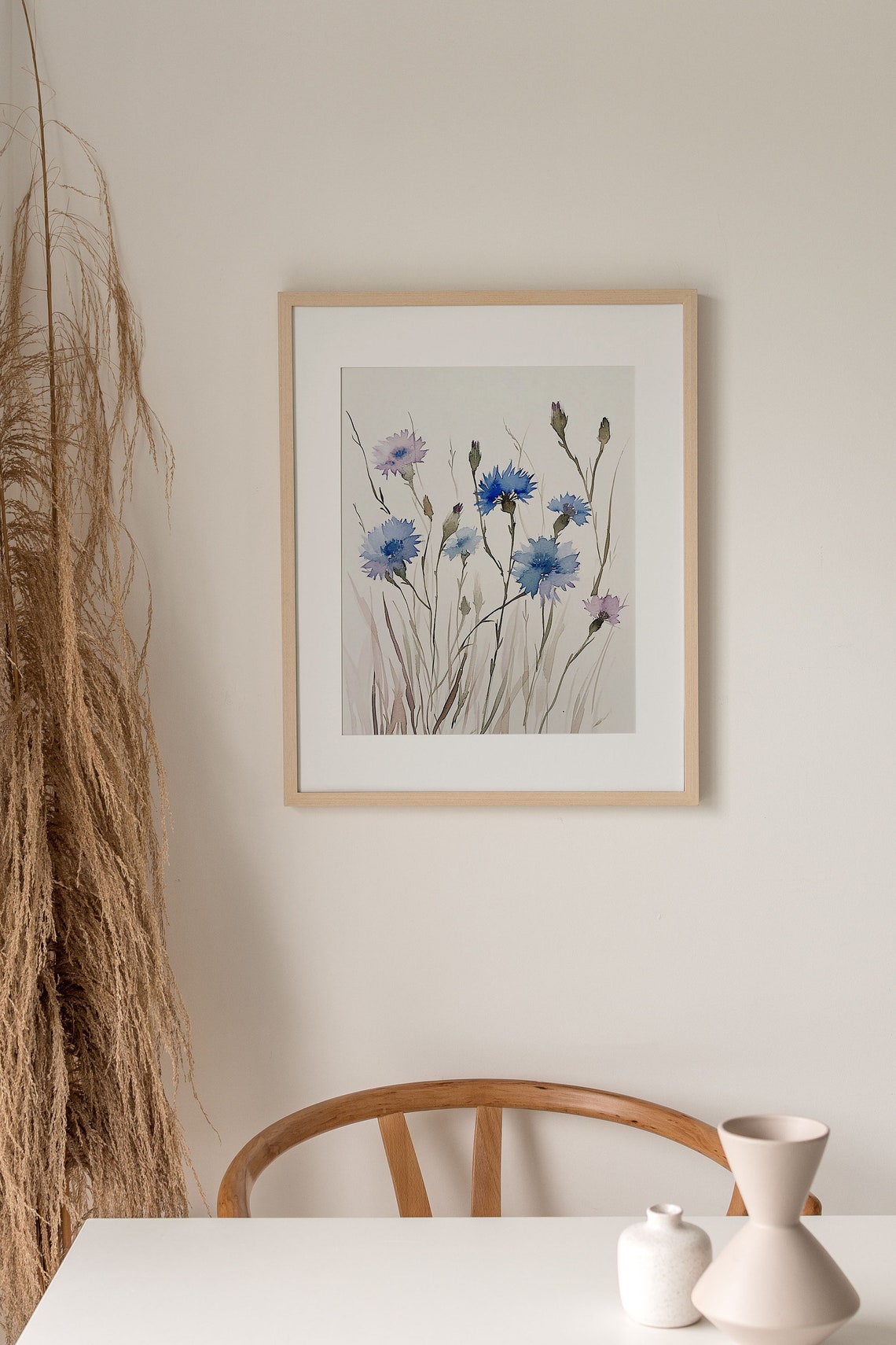Blue Cornflower Wildflower Watercolor Botanical Floral Poster - Image 5