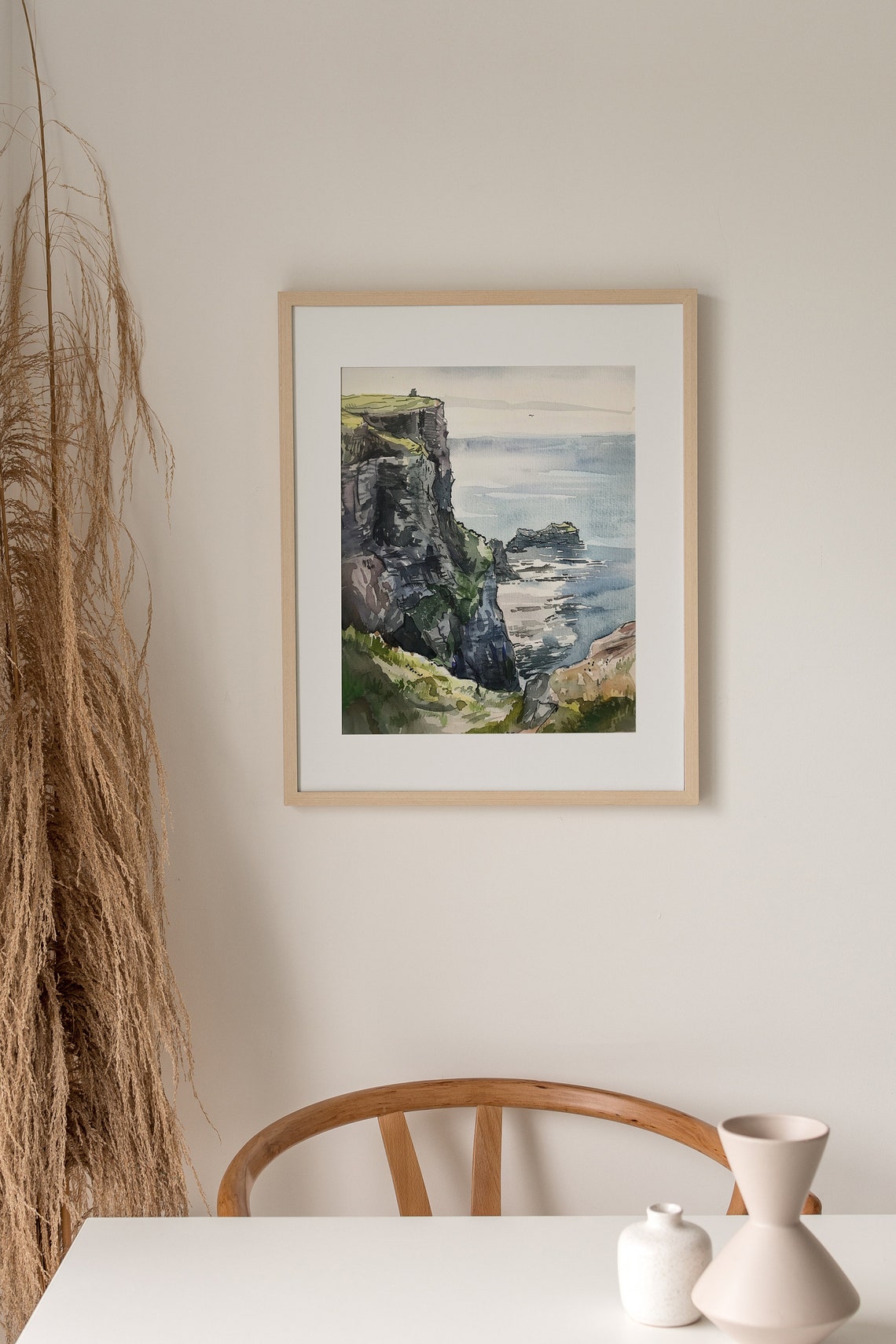 Cliffs of Moher Ireland Sea Cliffs Watercolor Coastal Poster - Image 3
