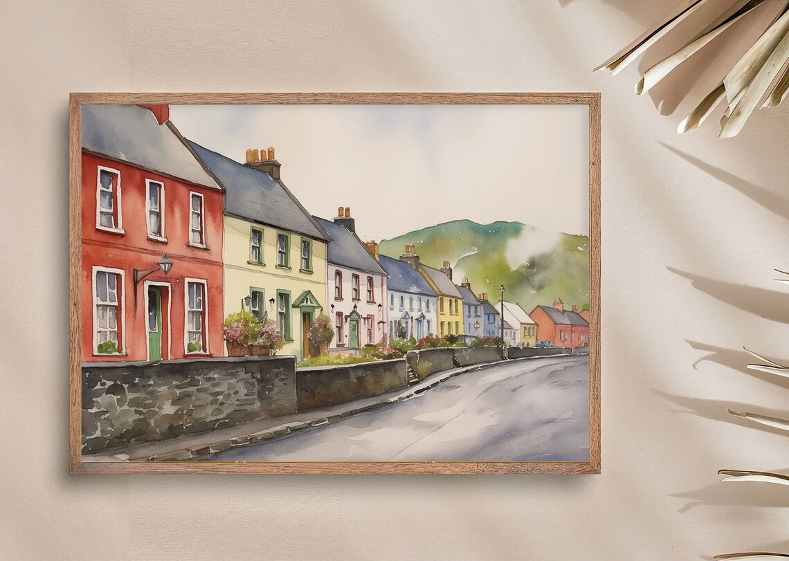 Dingle, Ireland Watercolor Cityscape Art Print - Image 3