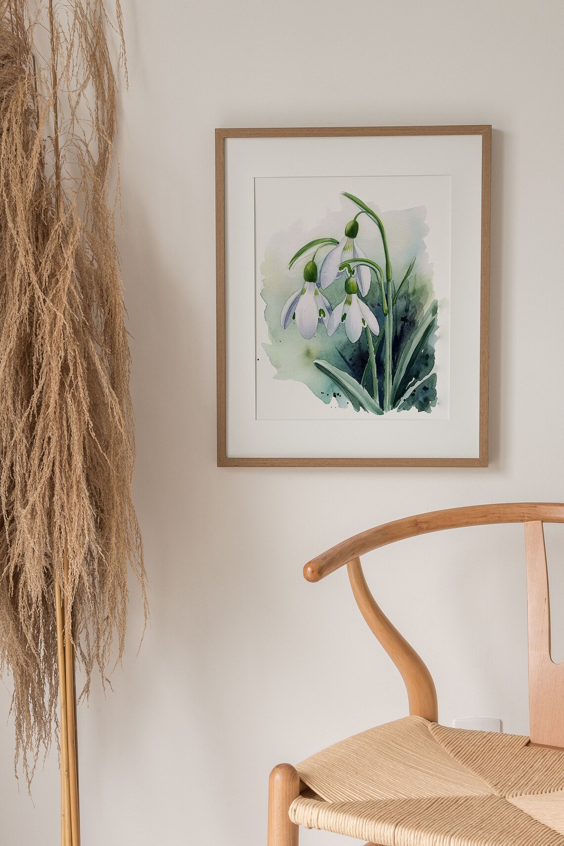Snowdrop Watercolor Art Print, Spring Floral Botanical - Image 5