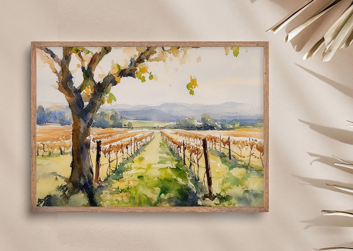 Willamette Valley Watercolor Art Print, Oregon Landscape - Image 3