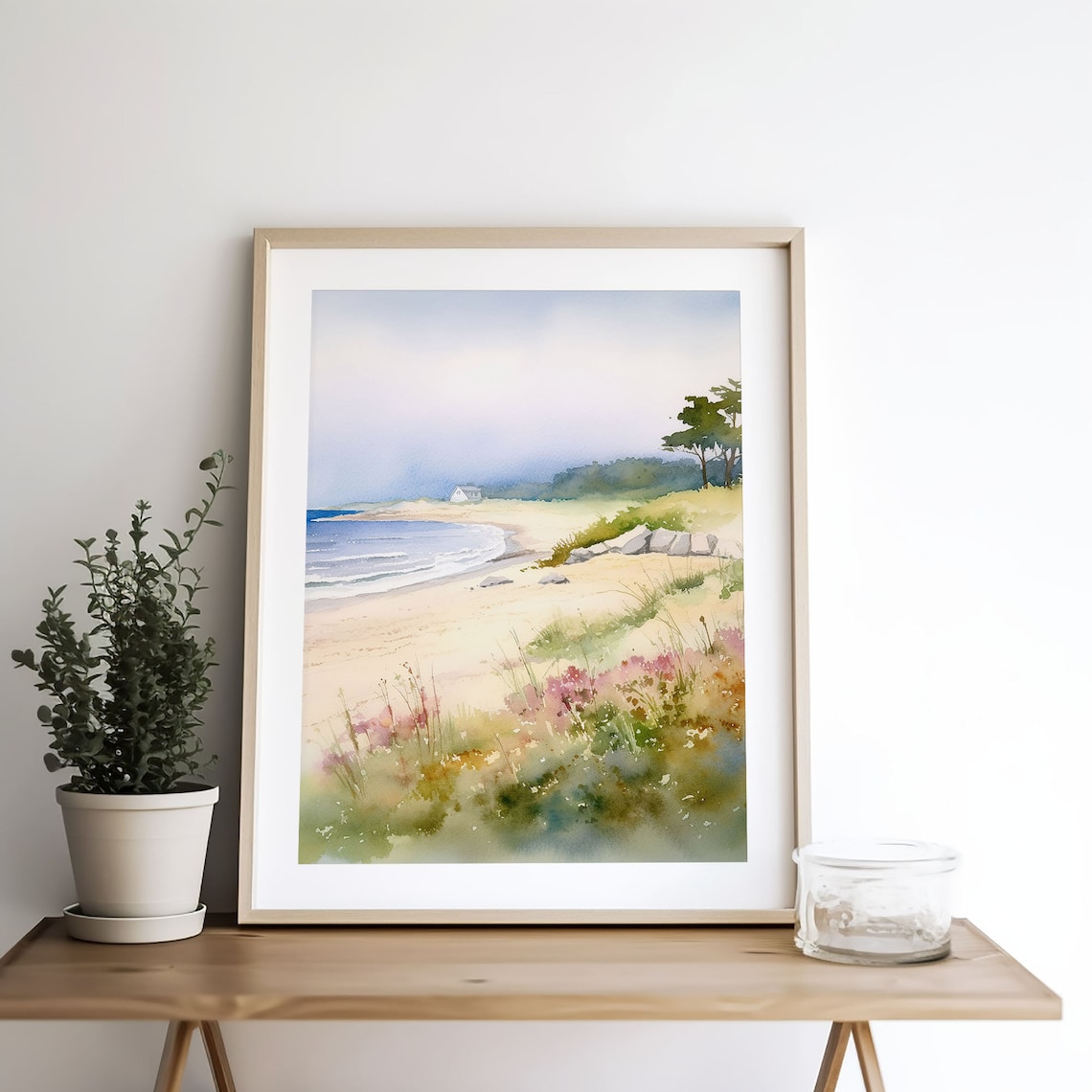 Cape Cod Coastal Watercolor Art Print, Beach Scene - Image 5