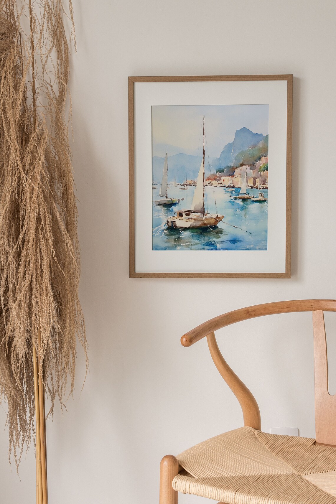 Capri Watercolor Art Print, Italian Island Seascape - Image 5