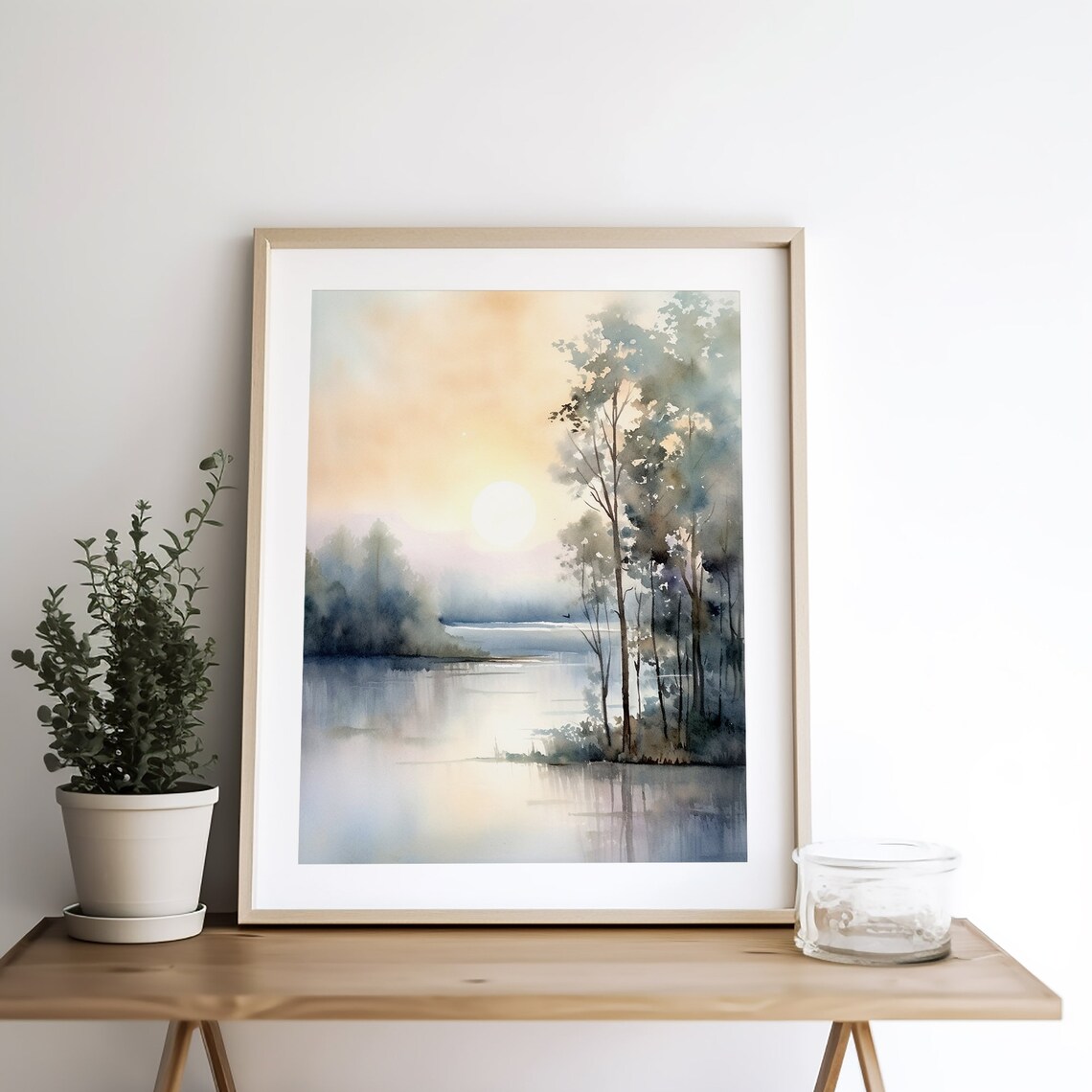 Ohio Green River Watercolor Landscape Art Print - Image 5